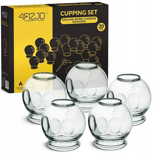 Вакуумні масажні банки 4FIZJO для тіла (китайські/атницелюлітні банки) 20 шт скляні (P-5905973402248) - фото 1