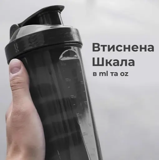 Шейкер спортивний SmartShake Lite 1000 мл Glossy-Black (10611202) - фото 2