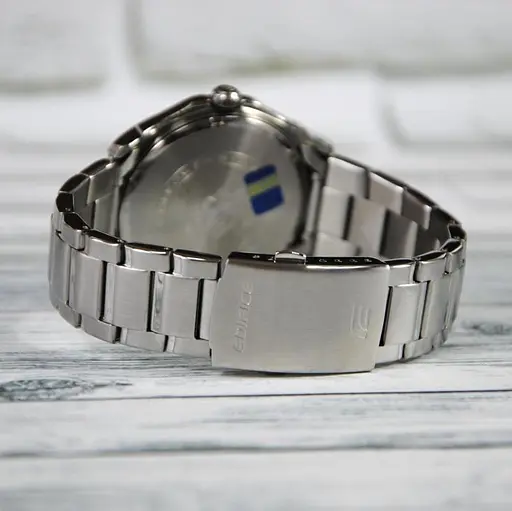 Мужские часы наручные стильные стальные кварцевые оригинал Япония Casio Edifice EF-129D-1AVEF - фото 6