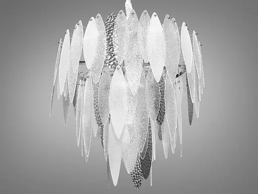 Унікальна, стильна люстра підвіс зі скляними пелюстками на 13 ламп, діам - фото 2