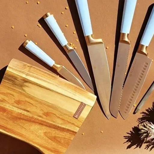 Набор ножей Edenberg 7 предметов с подставкой синий (EB-11029) - фото 5