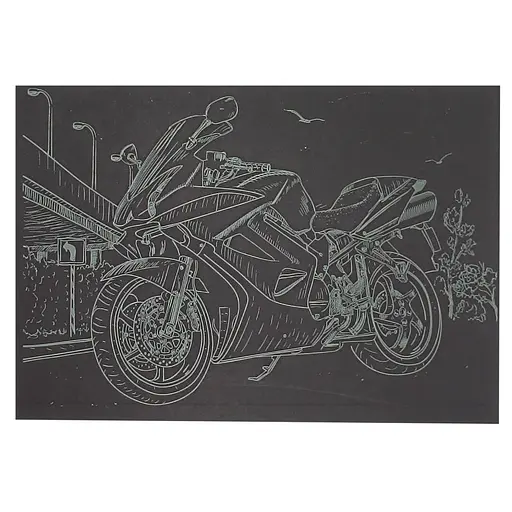 Гравюра А5 "Мотоцикл-2" ГрА5з-9 эконом вариант в пакете 21 х 14,8 см