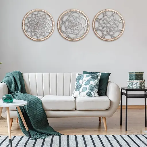 Baihui 3 шт., деревенский настенный декор, большой размер, диаметр 12 дюймов, круглый, декор для стен в фермерском доме - фото 4