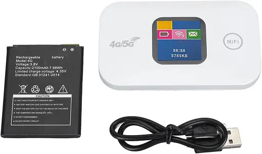 Портативний Wi-Fi модем з екраном Mobile Router PH319-E LCD 2.4G, 4G роутер White (17963) - фото 7