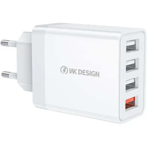 Зарядний пристрій швидкий 4 порти юсб 33 W WK WP-U125 - фото 1