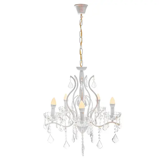 Люстра свеча Brille подвесная хрустальная в холле E14 40W WH (BCL-678S/5) - фото 3
