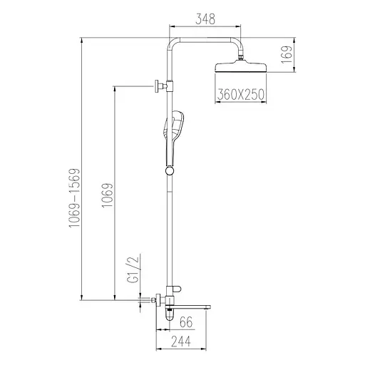 Душова система Gappo G2410, Хром - фото 2