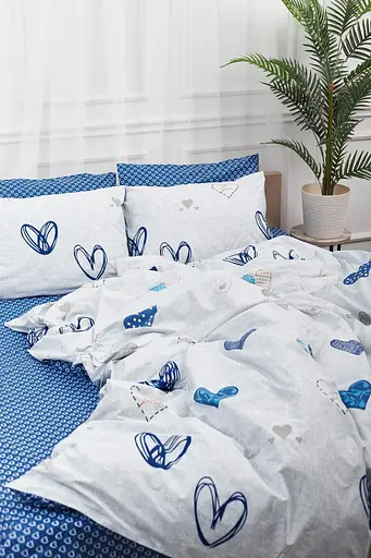 Комплект постельного белья Moon&Star King Size 220x240 наволочки 2х50х70 Bessi Love Бязь Gold Люкс - фото 3