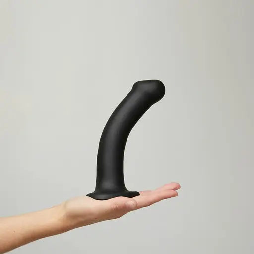 Фалоімітатор Strap-On-Me Dual Density Bendable XL 20 см коричневий - фото 10