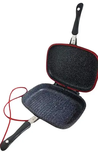 Сковорода гриль BOHMANN BH-1700-32MRB двухсторонняя 32 см с мармуровым покрытием. - фото 8