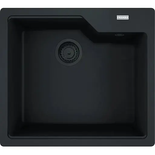 Кухонна мийка Franke Urban, фраграніт, прямокутник, без крил, 503х425х230мм, чаша - 1, врізна, UBG 610-56, чорний матовий