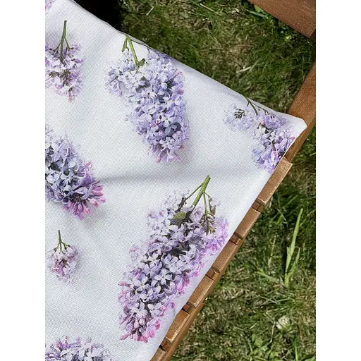 Водоотталкивающая Подушка для стула с 3D принтом Сирень 40х40 см сиреневая 2 шт. - фото 5