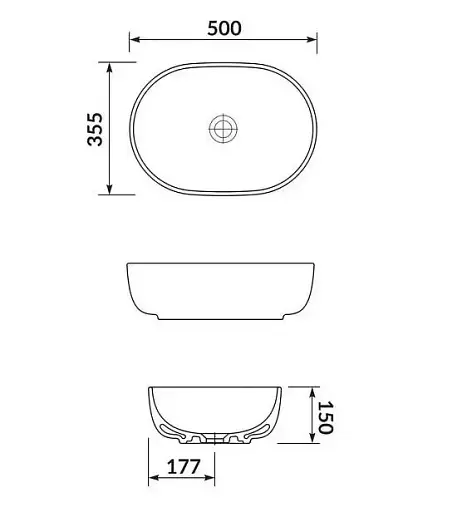 Раковина на столешницу Cersanit Moduo овальная 50 см. K116-049 30412 - фото 3