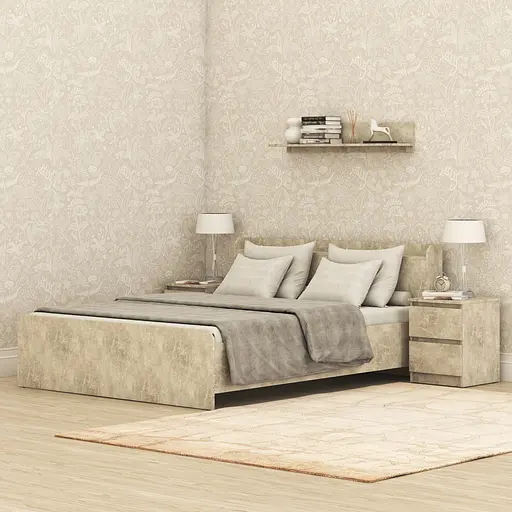 Кровать двуспальная MebelStar Нео 160x200 см Бетон (MBS-1132) - фото 1