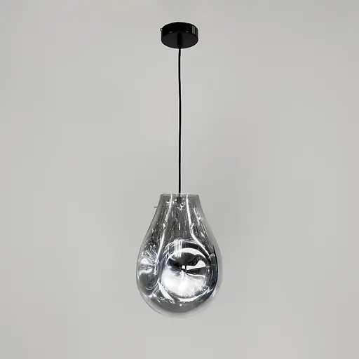 Подвес с мятым удлиненным стеклянным графитовым плафоном | Line F | Арт. 0459/1 GR - фото 1