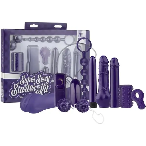 Набір секс-іграшок Loveboxxx Super Sexy Starter Kit 9 шт. фіолетовий