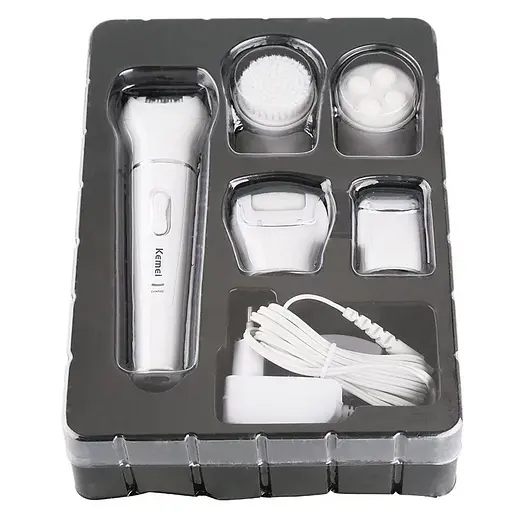 Эпилятор аккумуляторный Kemei KM-2199 5в1 Белый - фото 9