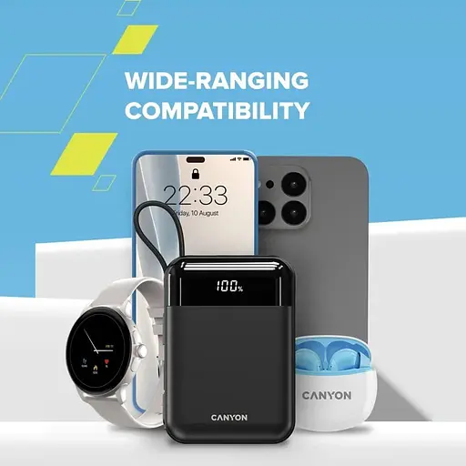 Павербанк Canyon OnPower Black 10 000 mAh / 22.5 Вт (CNS-CPB104B) - фото 10