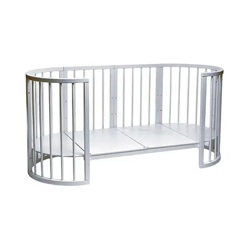 Детская кроватка Бук Горизонт без ящика, маятниковый механизм серый - фото 3