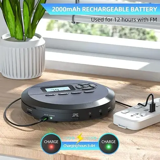 Портативний програвач компакт-дисків MP111B з динаміками та FM-передавачем - фото 4