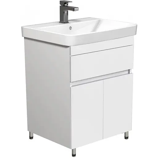 Тумба Мойдодир City White 60 з умивальником Vivace 60 Білий підлогова Білий - фото 1