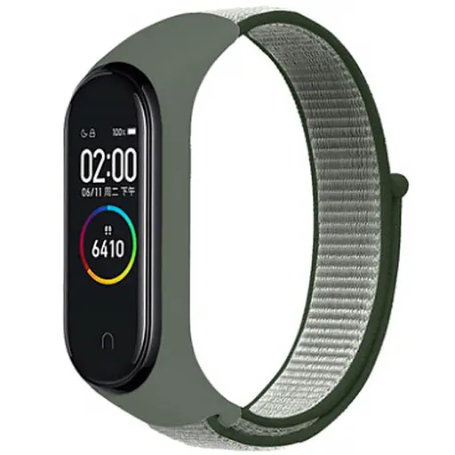 Ремінець Nylon New для Xiaomi Mi Band 3/4/5/6/7 Dark Olive / Green