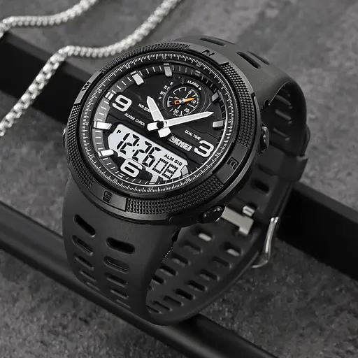 Наручний годинник чоловічий 1655BKWT Black-White Skmei acs0030650 - фото 4