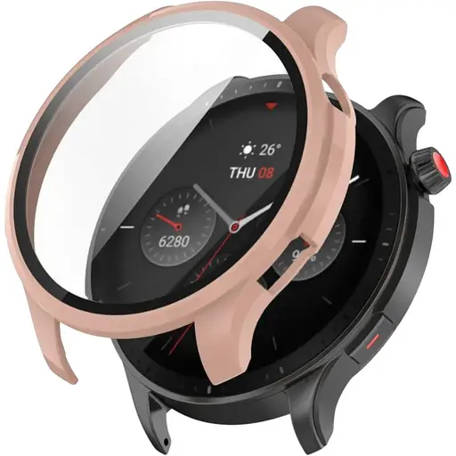 Чехол-накладка DK Пластик Gloss Glass Full Cover для Xiaomi Amazfit GTR 4 (pink)