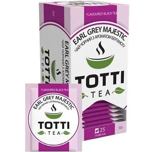 Чай чорний Totti Tea Ерл Грей Маджестик в пакетиках 25 шт - фото 1
