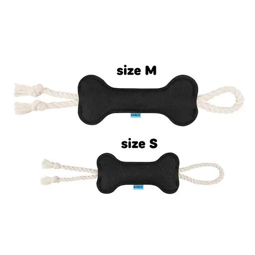 Игрушка для собак Barksi Косточка с канатом M черная - фото 2
