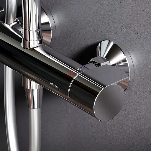 Душова система з термостатом Am.Pm X-Joy верхній душ 220 мм F0785A400, Хром - фото 6