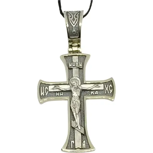 Золотий хрестик Харківська ювелірна фабрика. Розп'яття Христа. 11537-ЧБЕЛ