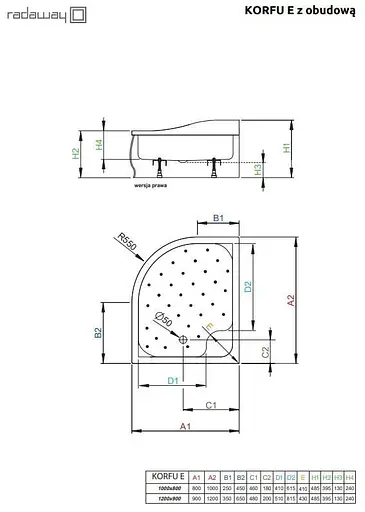 Душовий піддон Radaway Korfu E 120x90 4E91240-03L - фото 5