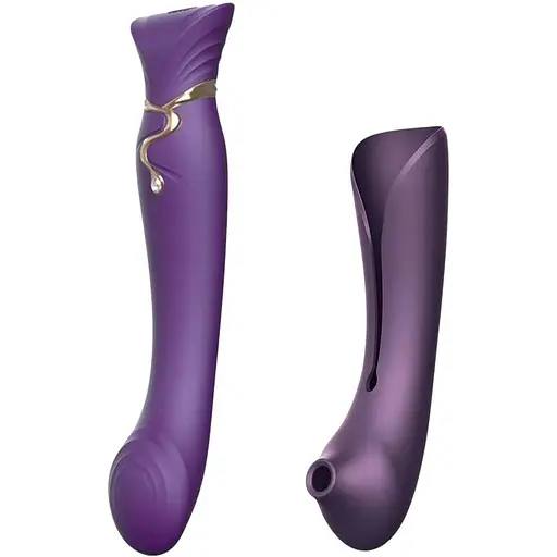 Смарт-вибратор 3 в 1 Zalo Queen Twilight Purple пульсирующая жемчужина и вакуум кристалл Swarovski