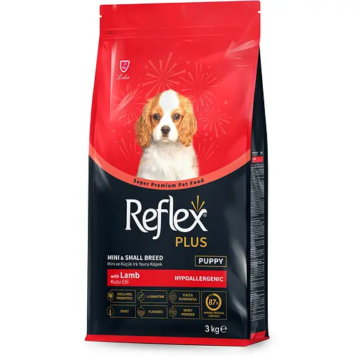 Сухий корм для цуценят малих порід Reflex Plus повноцінний та збалансований з ягням 3 кг 