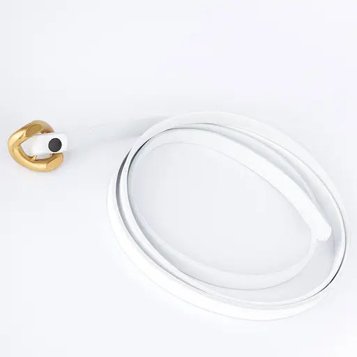 Ремень женский кожаный узкий белый HC-1001 (125 см) под платье - фото 4