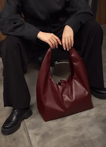 Женская сумка Sambag HOBO L бургунди 34 х 37 х 16 см (53300013) - фото 5