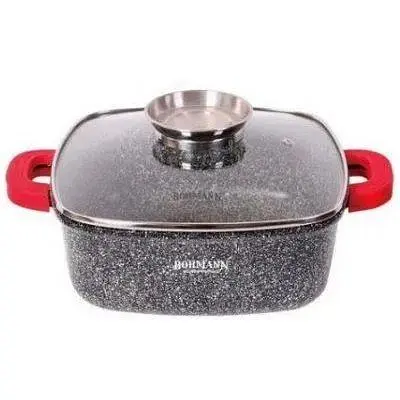 Кастрюля Bohmann BH-2428 MRB с антипригарным покрытием, двойным дном из литого алюминия с крышкой - фото 1