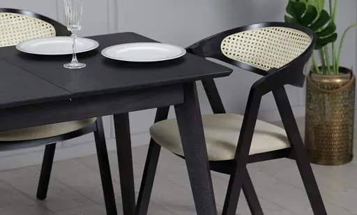 Стол Милан черный 1100/1400x700x750 черные ноги - фото 10