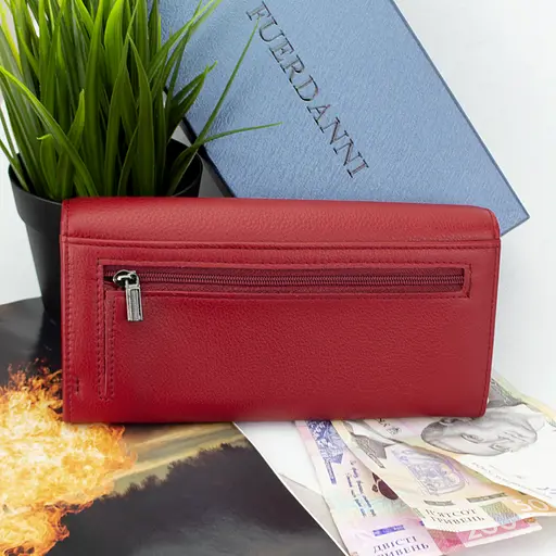 Гаманець жіночий шкіряний Fuerdanni 1180 червоний на магнітах - фото 3