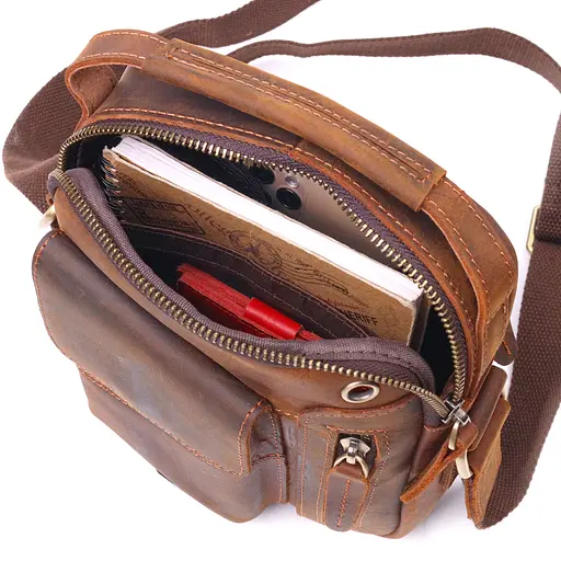 Чоловіча шкіряна сумка Vintage 18х20х5 см sum0022404 - фото 5