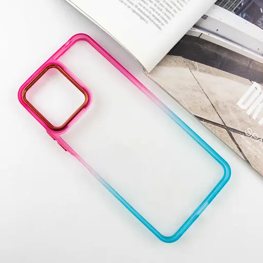 Чехол Epik TPU+PC Fresh sip series для Xiaomi Redmi 12 Бирюзовый / Розовый - фото 2