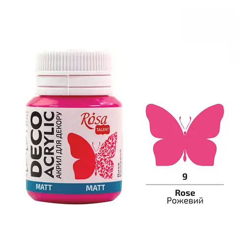 Акрил для декору Рожевий (09) матовий 20 мл Rosa Talent - фото 1