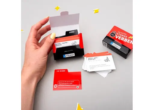 Настільна гра English Student Картки для вивчення німецьких слів English Student Starke Verben (укр.) (591226000) - фото 2