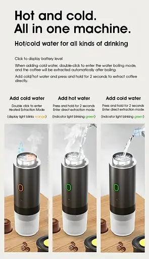 Портативная USB-кофеварка 3-в-1 для эспрессо, капсул и молотого кофе – компактная, беспроводная, с подогревом - фото 17