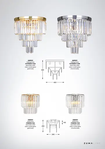 Бра Zuma Line 17106/2W-GLD Amedeo - фото 2