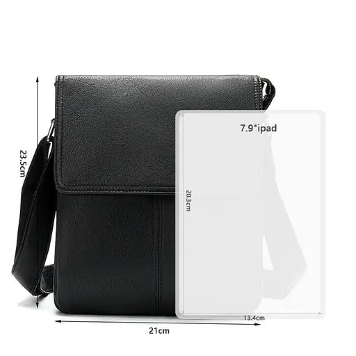 Сумка кожаная мужская Vintage 25х22х5 см sum0012238 - фото 6