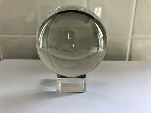 1 x Огромный 80-миллиметровый Стеклянный кристаллический кар/сфера с подставкой - фото 2