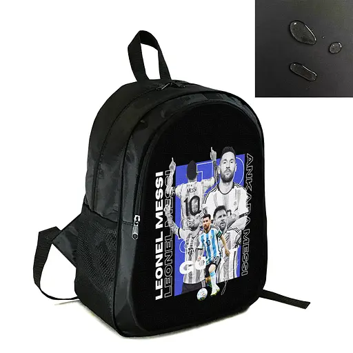 Рюкзак міський/шкільний 38×28см з футбольним принтом Ліонель Мессі дитячий, підлітковий, спортивний (4194)