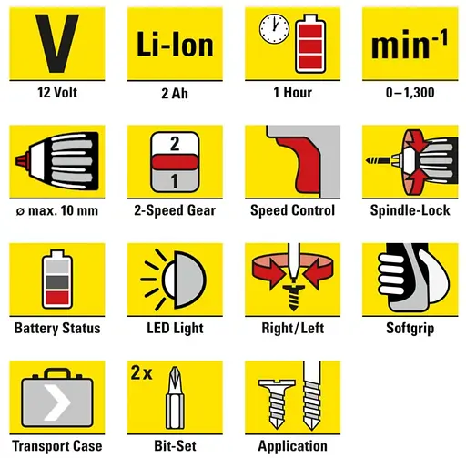 Дрель-шуруповерт аккумуляторный Trotec PSCS 11-12V с АКБ и ЗУ + кейс (4410000102) - фото 10